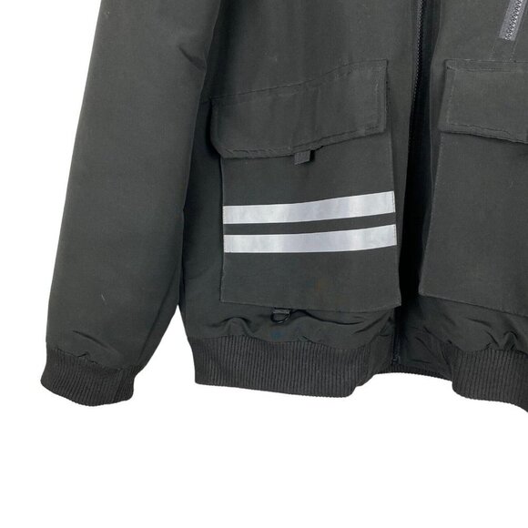 American Stitch Men's Black Reflective Long Bomber Jacket XL - Picture 8 of 14